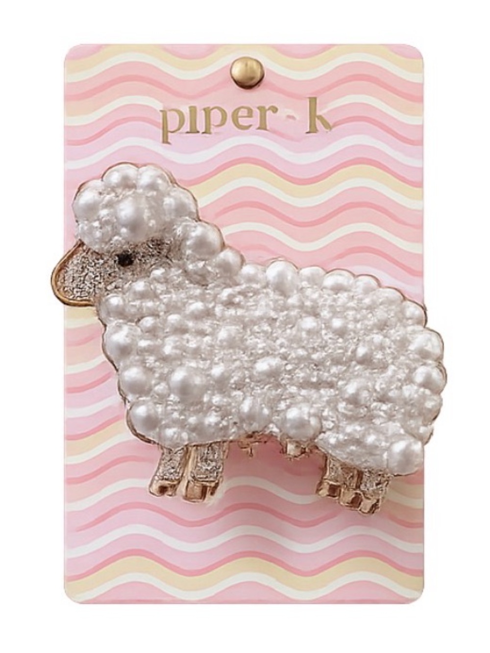 Piper K Pearl Lamb Hair Claw Clip NWT | Bejeweled Sheep Clip